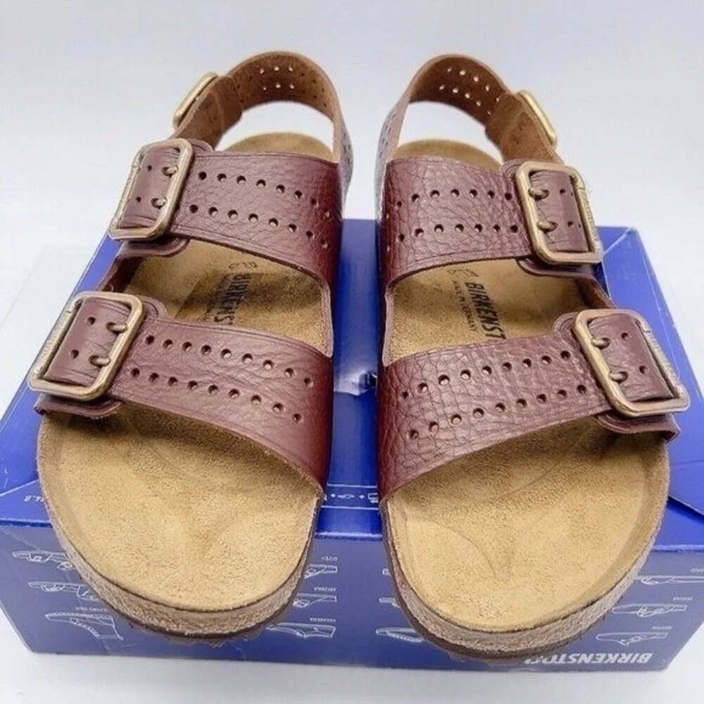 Birkenstock Milano Grip Bold Gap Roast Vintage Leather Mens EU 46 US 13- 13.5 W
